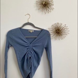 Tie-Front Cropped Sweater (: